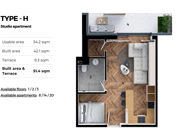 Studio orientare sudica- zona Obor- finisaje premium | CP2006327