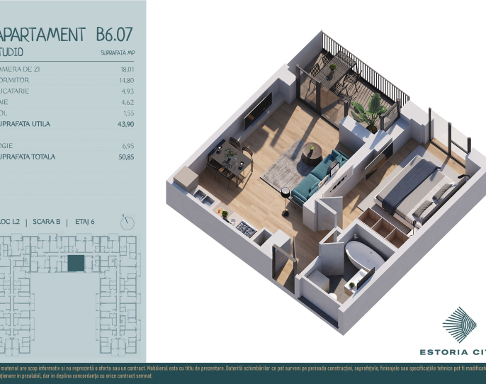 Apartament 2 cametre tip studio la 5 minute de metrou | CP2573530