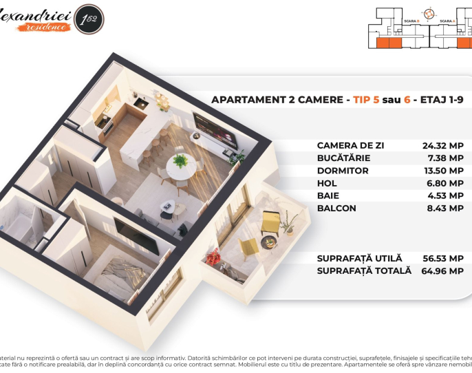 Apartament 2 camere spatios si luminos- bloc nou- parcare | CP2015977